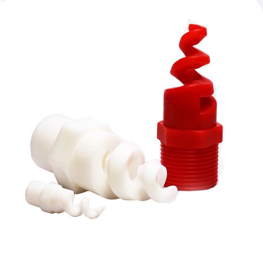 Pigtail PP PTFE Plastic Spiral Spray Nozzles